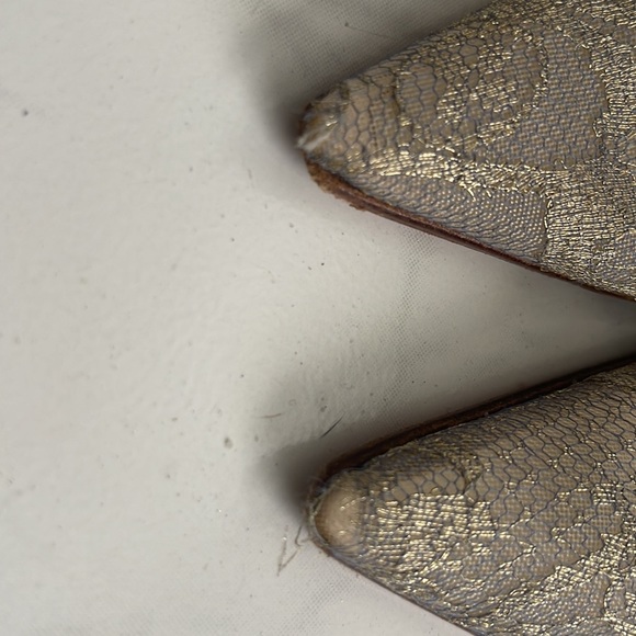 Authentic Christian Louboutin | Size 37 EU / Size 7 US | Silver Lace Slingback - Picture 9 of 11